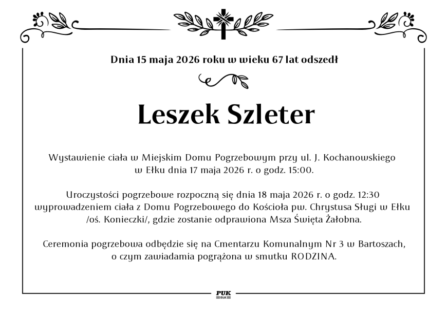 Leszek Szleter - nekrolog